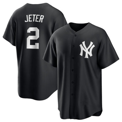 New York Yankees #2 Derek Jeter Black RONA Lights Out Limited Stitched Jersey