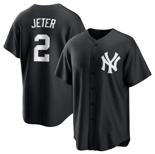 New York Yankees #2 Derek Jeter Black RONA Lights Out Limited Stitched Jersey