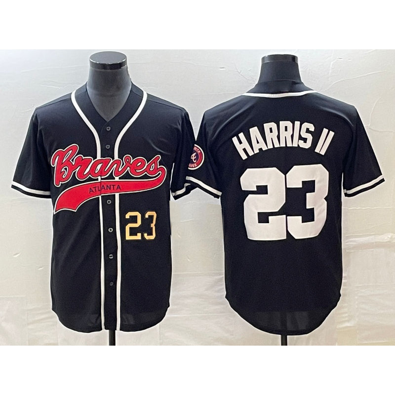 Atlanta Braves #23 Michael Harris II Number Black RONA Cool Base Stitched Jersey
