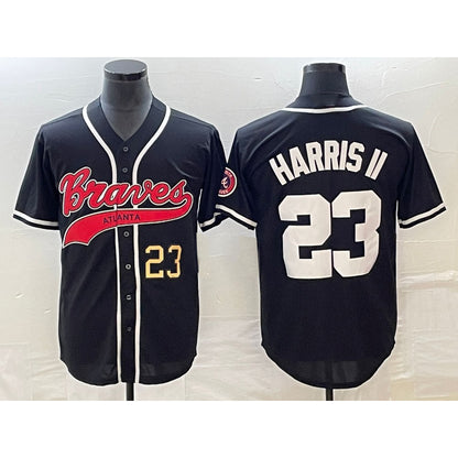 Atlanta Braves #23 Michael Harris II Number Black RONA Cool Base Stitched Jersey