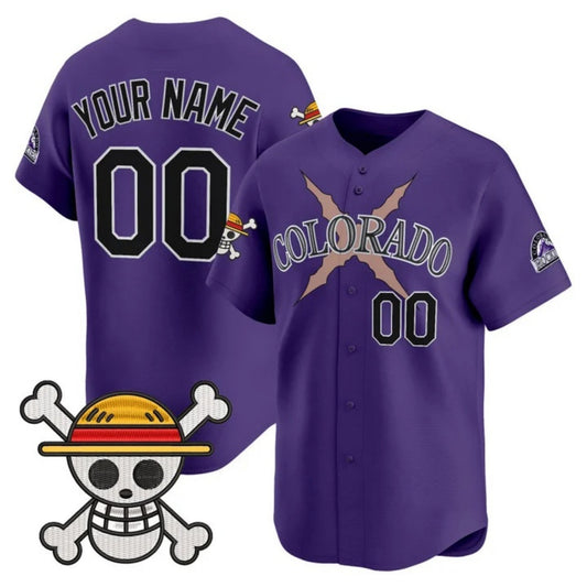 Custom Colorado Rockies x One Piece Purple RONA Vapor Premier Limited Jersey - Stitched