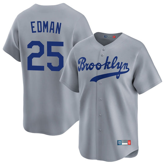 Los Angeles Dodgers #25 Tommy Edman Player Gray RONA Game Limited Home Stitched Jerseys