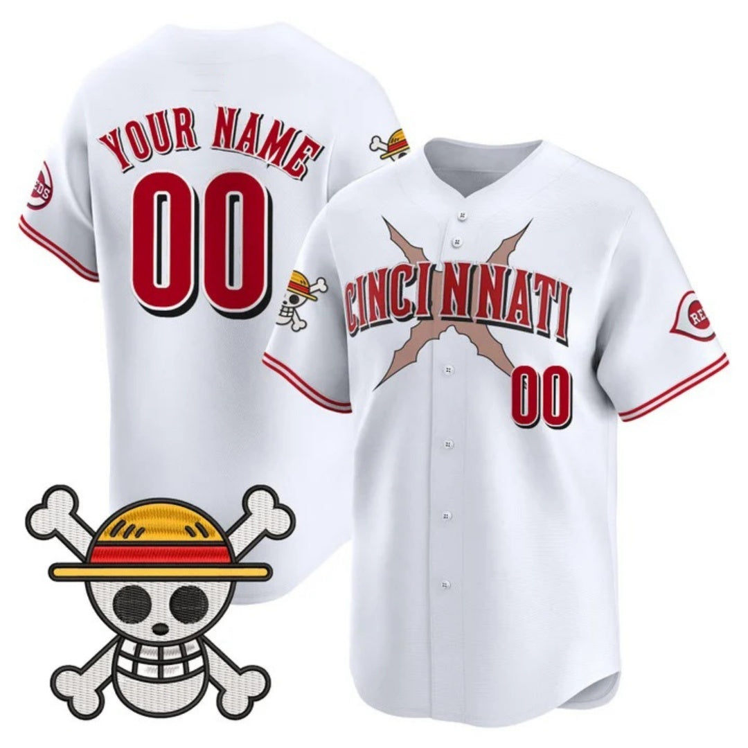Custom Cincinnati Reds x One Piece White RONA Vapor Premier Limited Jersey - Stitched