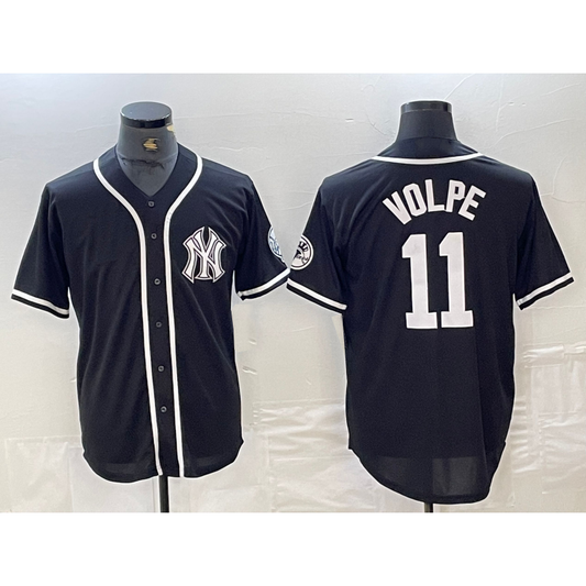New York Yankees #11 Anthony Volpe Black White RONA Cool Base Stitched Jersey