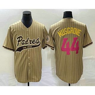 San Diego Padres #44 Joe Musgrove Tan RONA Pinstripe 2023 City Connect Cool Base Stitched Jersey