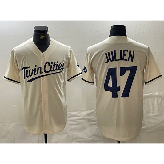 Minnesota Twins #47 Edouard Julien Cream RONA Cool Base Stitched Jersey
