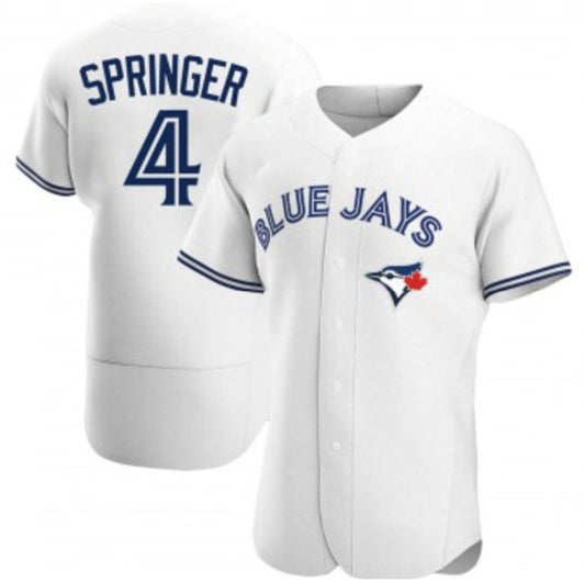 Toronto Blue Jays #4 George Springer White RONA Flex Base Stitched Jersey