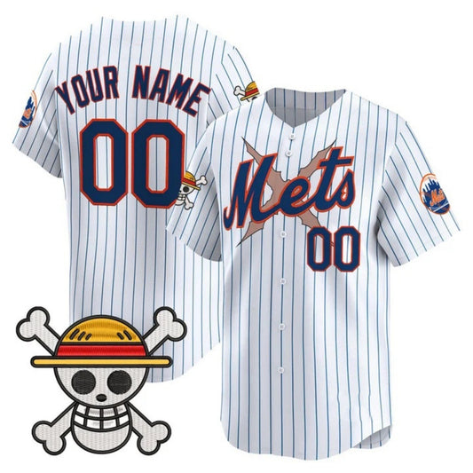 Custom New York Mets x One Piece White RONA Vapor Premier Limited Jersey - Stitched