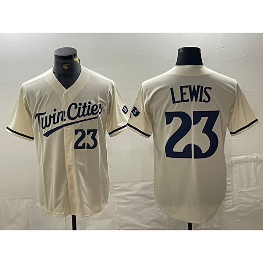 Minnesota Twins #23 Royce Lewis Number Cream RONA Cool Base Stitched Jersey 2