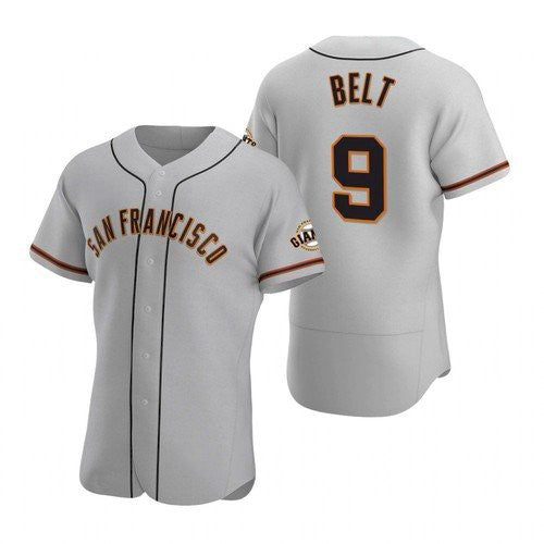 San Francisco Giants #9 Brandon Belt Gray RONA Road Jersey