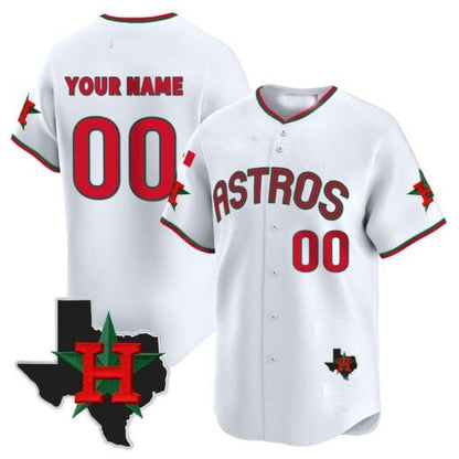 Custom Houston Astros Mexico Texas Patch Vapor Premier Limited Jersey V3 ¨C White RONA