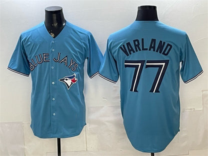 Toronto Blue Jays #77 Louis Varland Blue RONA Stitched Jersey