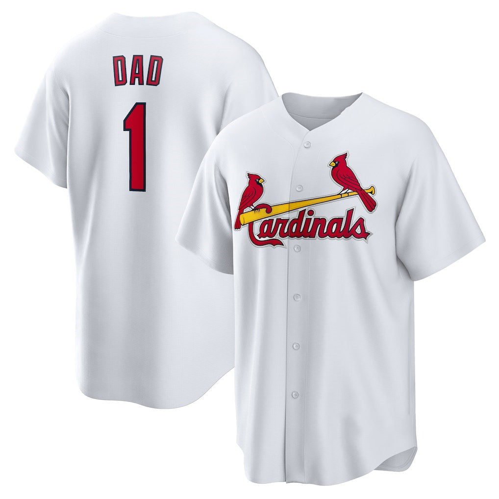 St. Louis Cardinals #1 Dad White RONA Home Replica Jersey