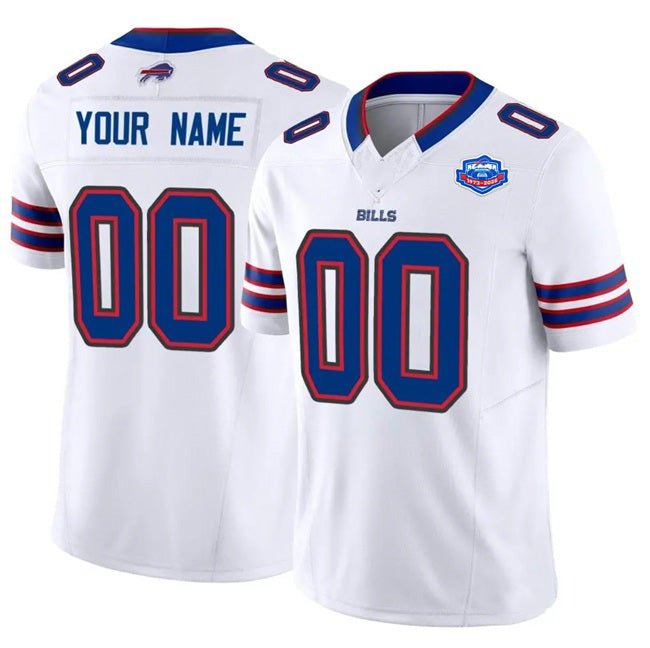 Custom B.Bills Active Player White RONA 2025 F.U.S.E. With Farewell Patch Vapor Untouchable Limited Stitched Jersey