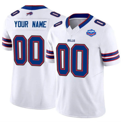 Custom B.Bills Active Player White RONA 2025 F.U.S.E. With Farewell Patch Vapor Untouchable Limited Stitched Jersey
