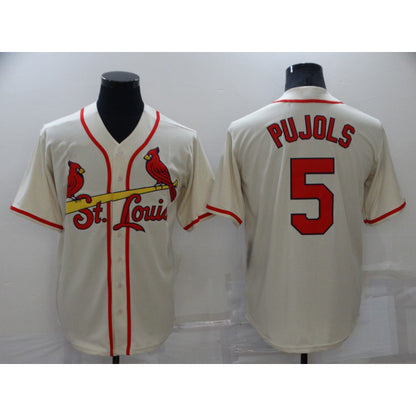 St. Louis Cardinals #5 Albert Pujols Cream RONA Stitched Cool Base Jersey