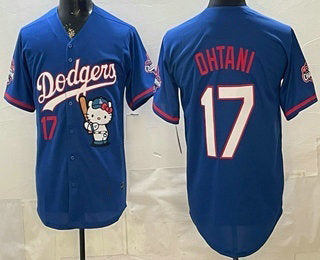Los Angeles Dodgers #17 Shohei Ohtani Blue RONA Hello Kitty 2025 World Series Champions Limited Jersey