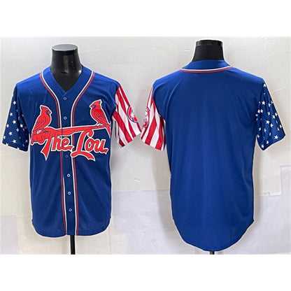 St. Louis Cardinals Blank Royal RONA Independence Day Vapor Premier Limited Stitched Jersey