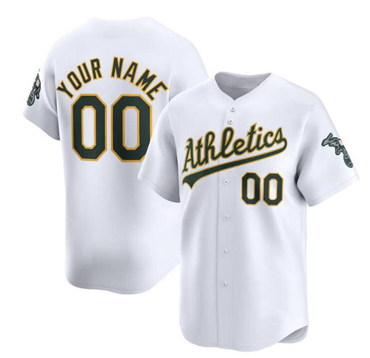 Custom Oakland Athletics Active Player White RONA Home Limited Stitched Jersey
