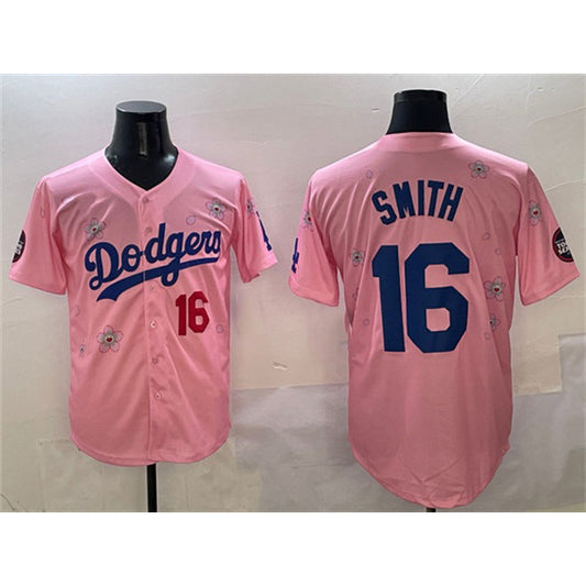 Los Angeles Dodgers #16 Will Smith Pink RONA 2025 Tokyo Series Limited Stitched Jersey