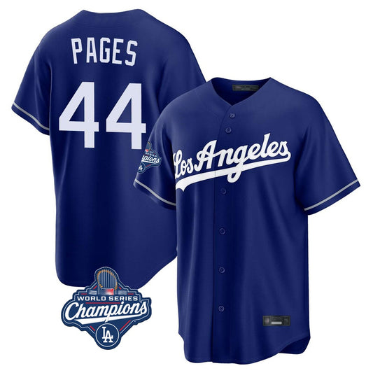 Los Angeles Dodgers #44 Andy Pages Player Royal RONA World Series Meet Game Stitched Jerseys