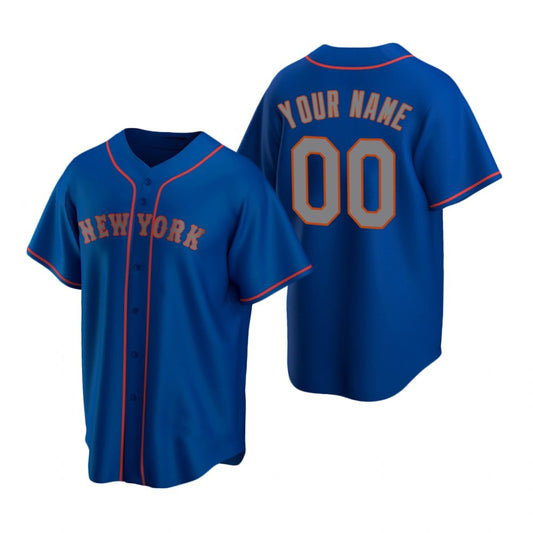 Custom New York Mets Royal RONA Stitched Cool Base Road Jersey
