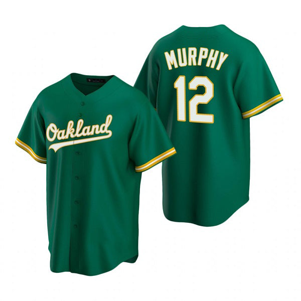 Oakland Athletics #12 Sean Murphy Green RONA Cool Base Stitched Jersey 2