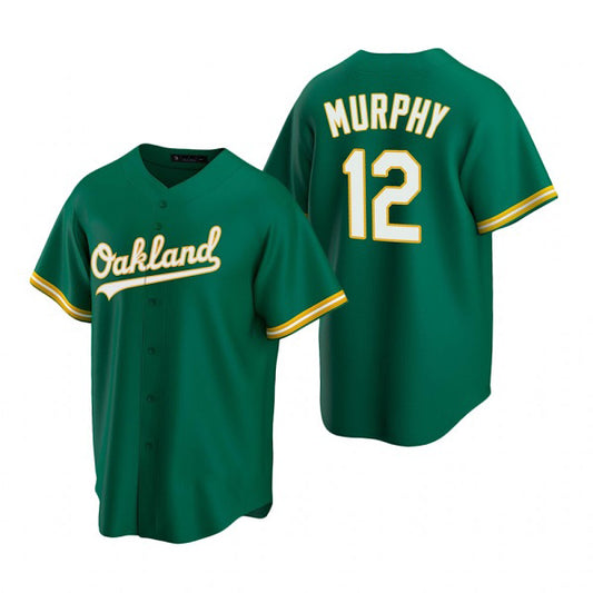 Oakland Athletics #12 Sean Murphy Green RONA Cool Base Stitched Jersey 2