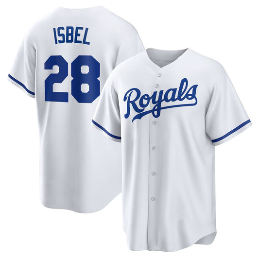 Kansas City Royals #28 Kyle Isbel White RONA Home Replica Jersey