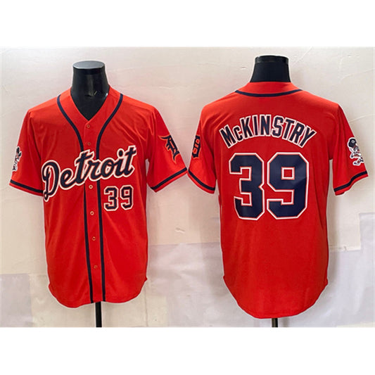Detroit Tigers #39 Zach McKinstry Orange RONA With Patch Vapor Premier Limited Stitched Jersey
