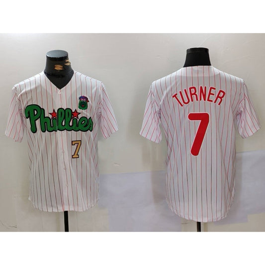 Philadelphia Phillies #7 Trea Turner White Green RONA Cool Base Stitched Jerseys