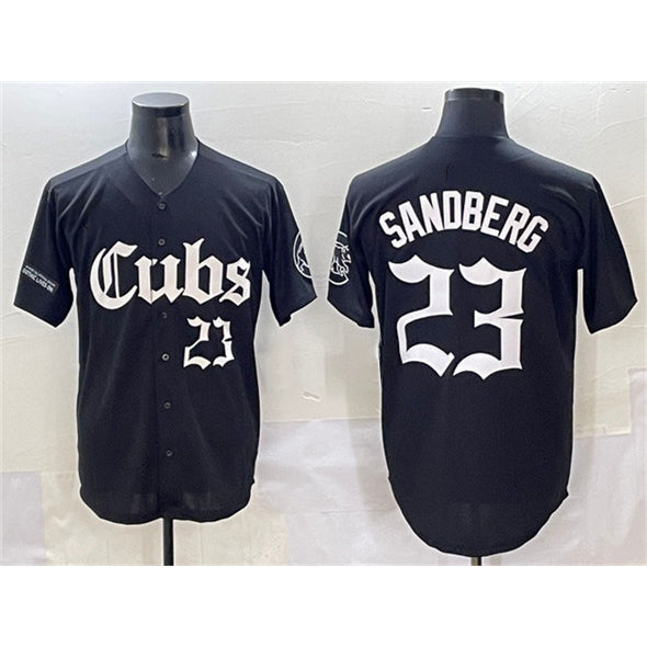 Chicago Cubs #23 Ryne Sandberg Black RONA 'Gothic North Side Edition' Vapor Premier Limited Stitched Jersey