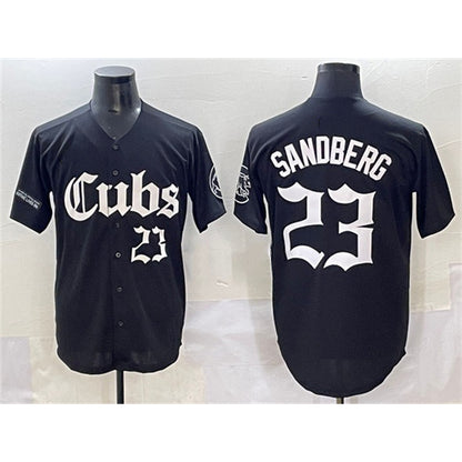 Chicago Cubs #23 Ryne Sandberg Black RONA 'Gothic North Side Edition' Vapor Premier Limited Stitched Jersey