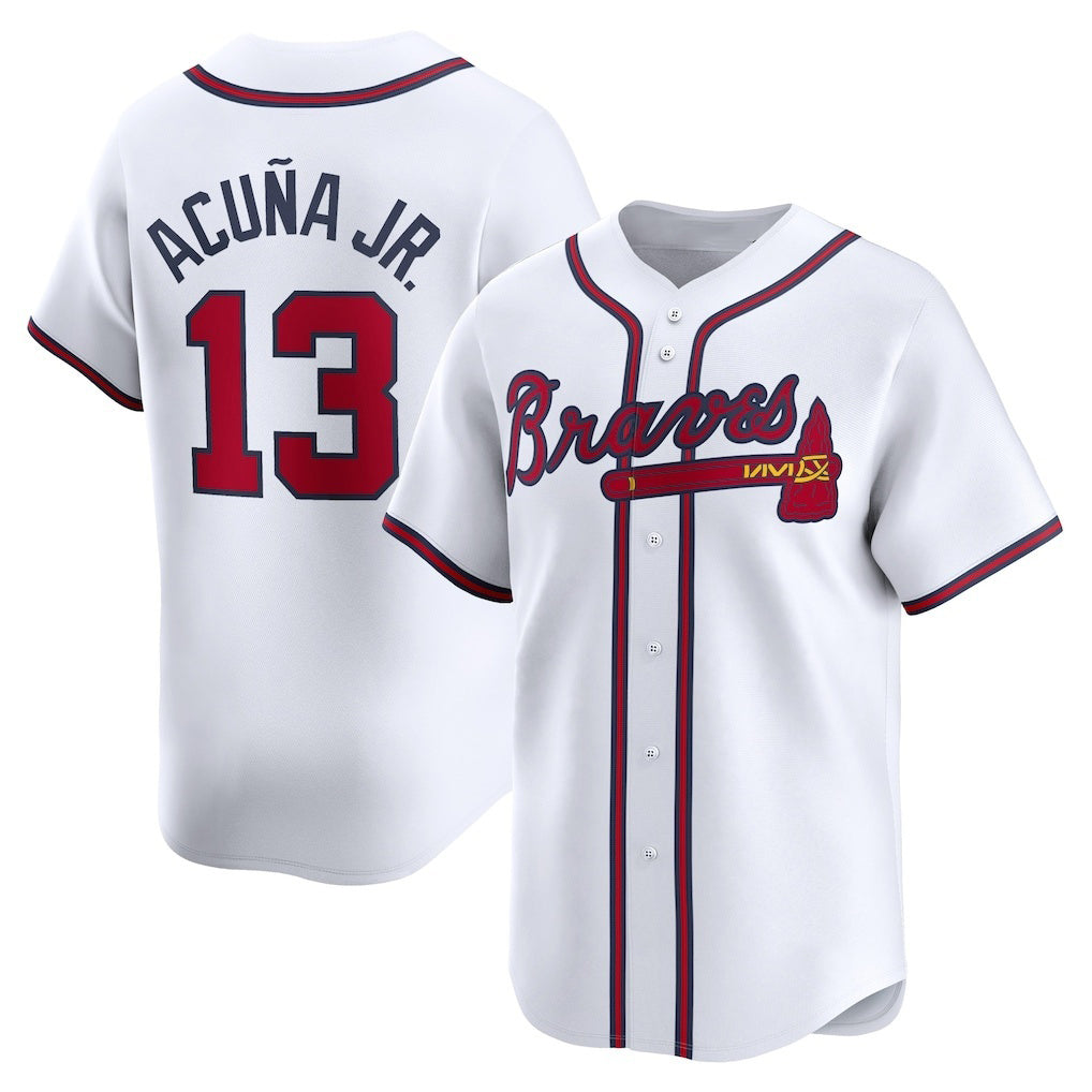 Atlanta Braves #13 Ronald Acu?a Jr. White RONA Home Limited Player Jersey