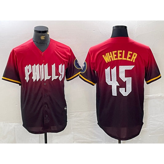 Philadelphia Phillies #45 Zack Wheeler Red RONA 2024 City Cool Base Jersey