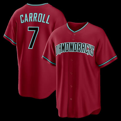 Arizona Diamondbacks #7 Corbin Carroll Crimson RONA Alternate 2 Replica Jersey