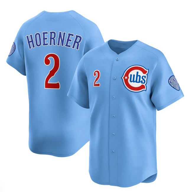 Chicago Cubs #2 Nico Hoerner Blue RONA 2024-25 2nd Alternate Limited Stitched Jersey
