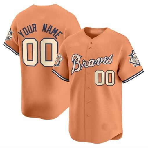 Custom Atlanta Braves Peaches n¡¯ Cream Vapor Premier Limited Jersey ¨C All Stitched-Peaches RONA