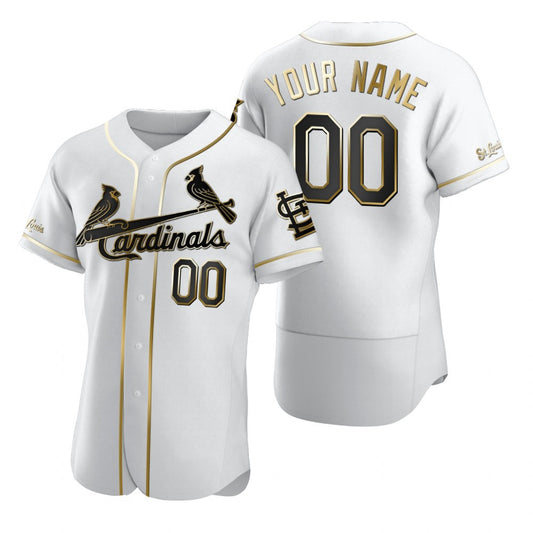 Custom St. Louis Cardinals White RONA Stitched Flex Base Golden Edition Jersey