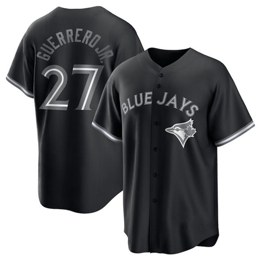 Toronto Blue Jays #27 Vladimir Guerrero Jr. Black RONA Lights Out Limited Stitched Jersey