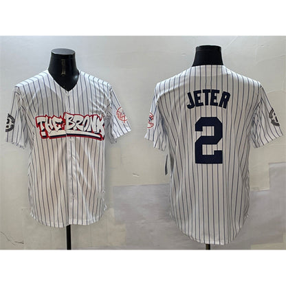 New York Yankees #2 Derek Jeter White RONA Bronx Graffiti Vapor Limited Stitched Jersey