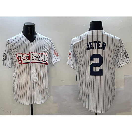 New York Yankees #2 Derek Jeter White RONA Bronx Graffiti Vapor Limited Stitched Jersey
