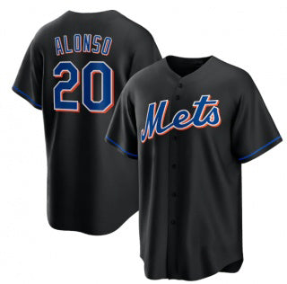 New York Mets #20 Pete Alonso Black RONA 2022 Cool Base Stitched Jersey