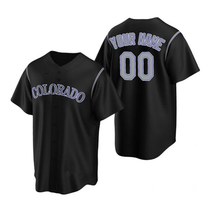 Custom Colorado Rockies Black RONA Stitched Cool Base Jersey