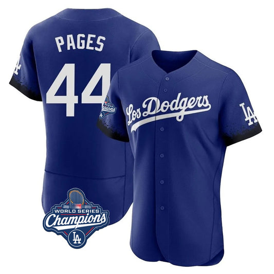 Los Angeles Dodgers #44 Andy Pages Player Royal RONA World Series Meet City Connect Elite Home Stitched Jerseys