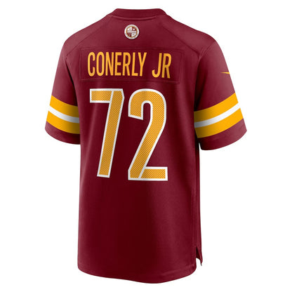 W.Commanders #72 Josh Conerly Jr. Burgundy RONA 2025 Draft First Round Pick Game Jersey