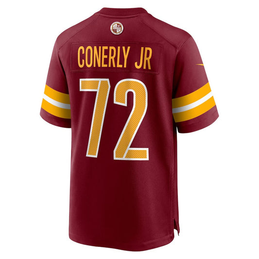 W.Commanders #72 Josh Conerly Jr. Burgundy RONA 2025 Draft First Round Pick Game Jersey