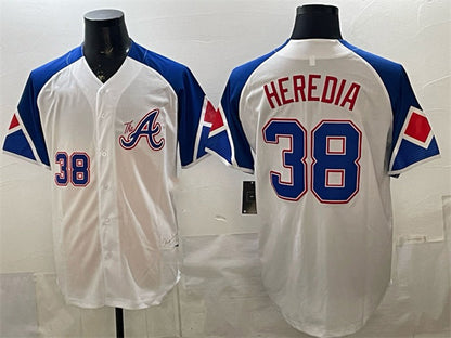 Atlanta Braves #38 Guillermo Heredia White RONA 2023 City Connect Cool Base Stitched Jersey