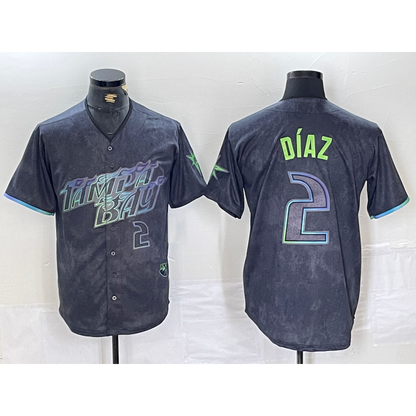 Tampa Bay Rays #2 Yandy Diaz Number Charcoal RONA 2024 City Connect Limited Stitched Jersey 2