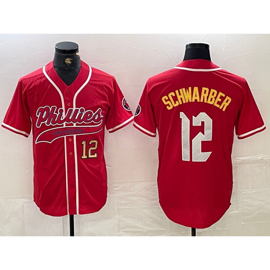 Philadelphia Phillies #12 Kyle Schwarber Red RONA 2024 City Connect Limited Stitched Jersey 3
